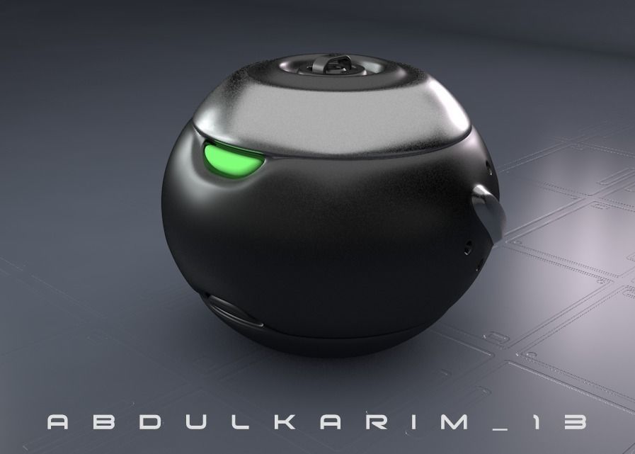 spheric robotic grenade 3D model_2