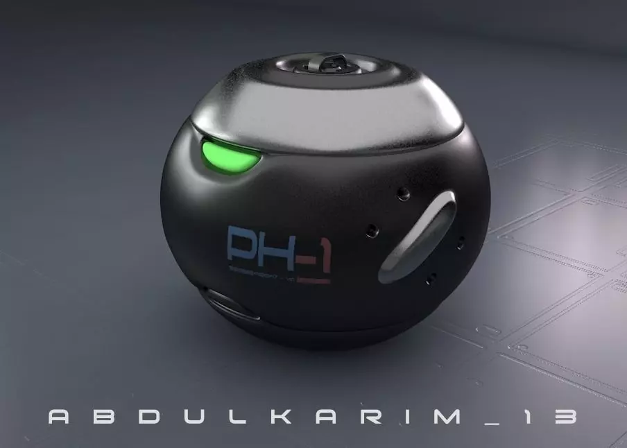 spheric robotic grenade 3D model_0