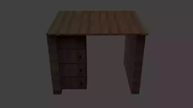 Free Wooden Desk game-ready