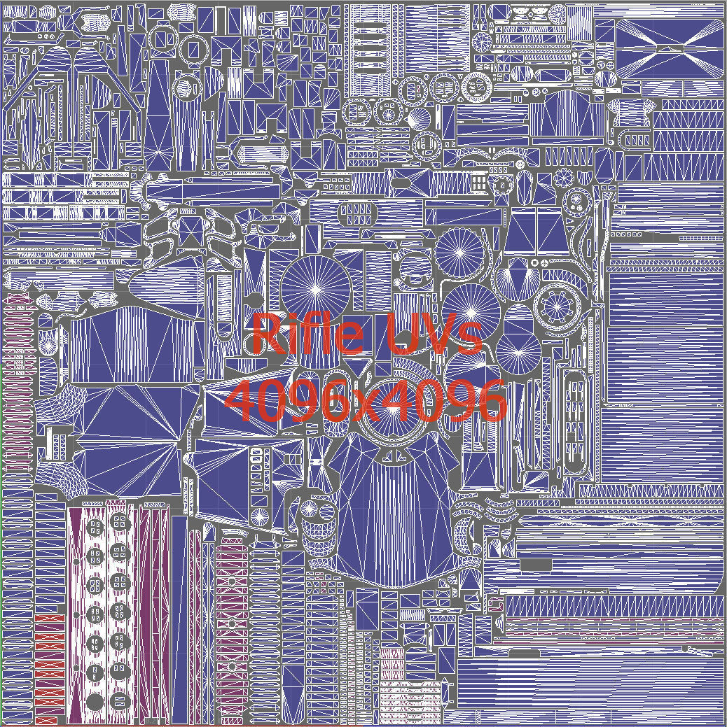 Rifle M4A1 Low-poly 3D model_41