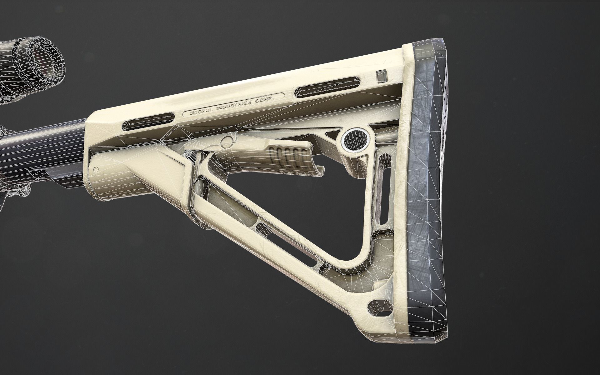 Rifle M4A1 Low-poly 3D model_38