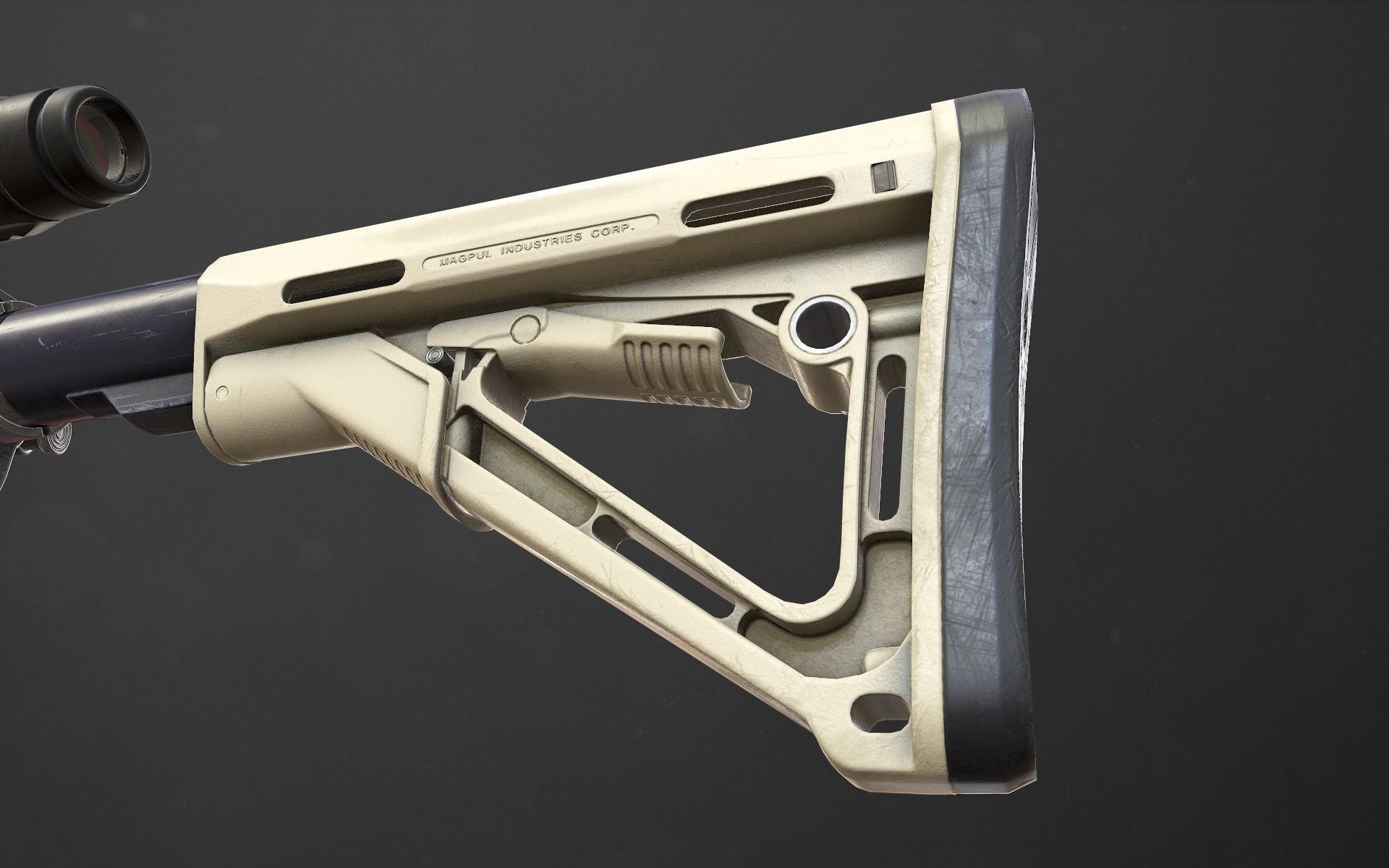 Rifle M4A1 Low-poly 3D model_37