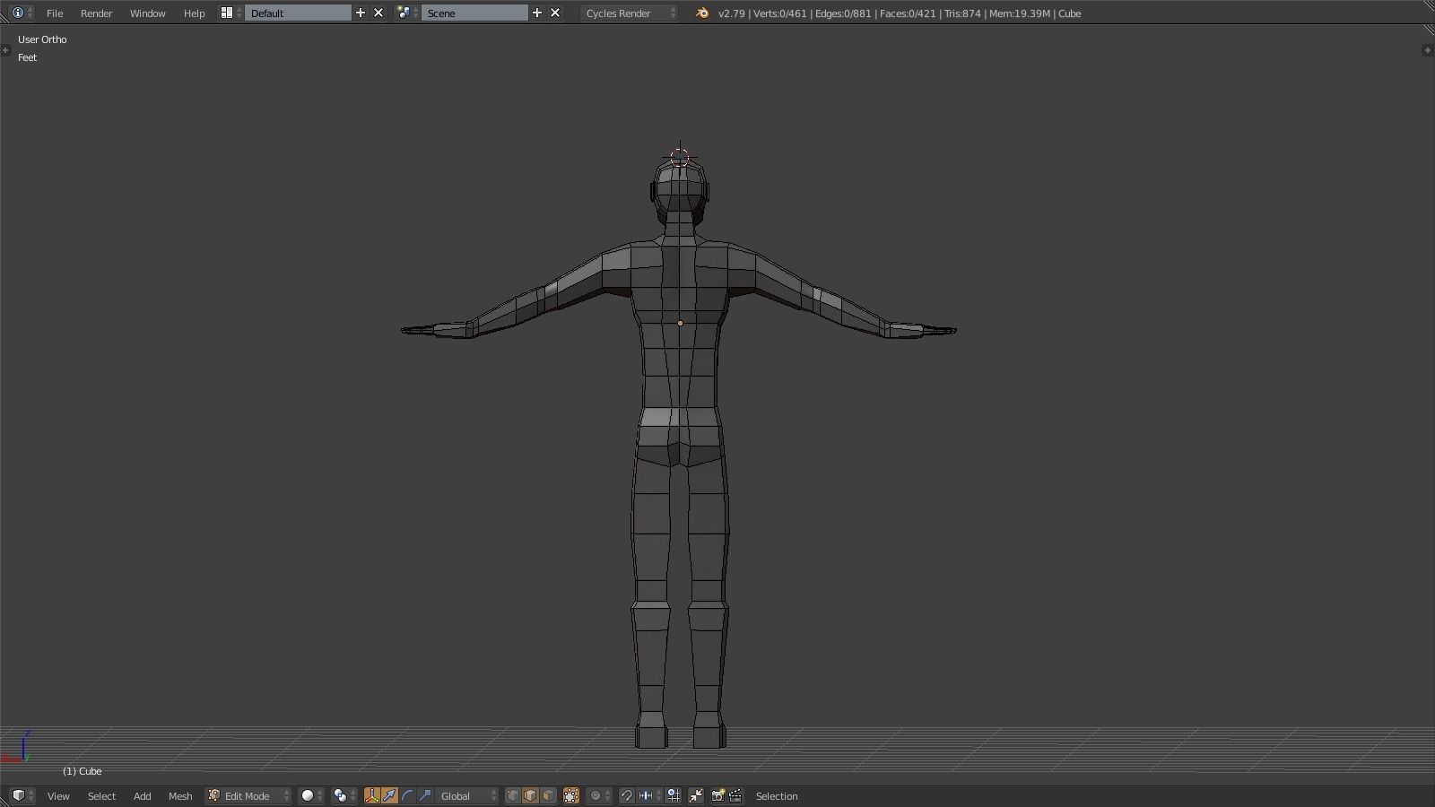Human Base Mesh- LOW poly Free low-poly 3D model_2