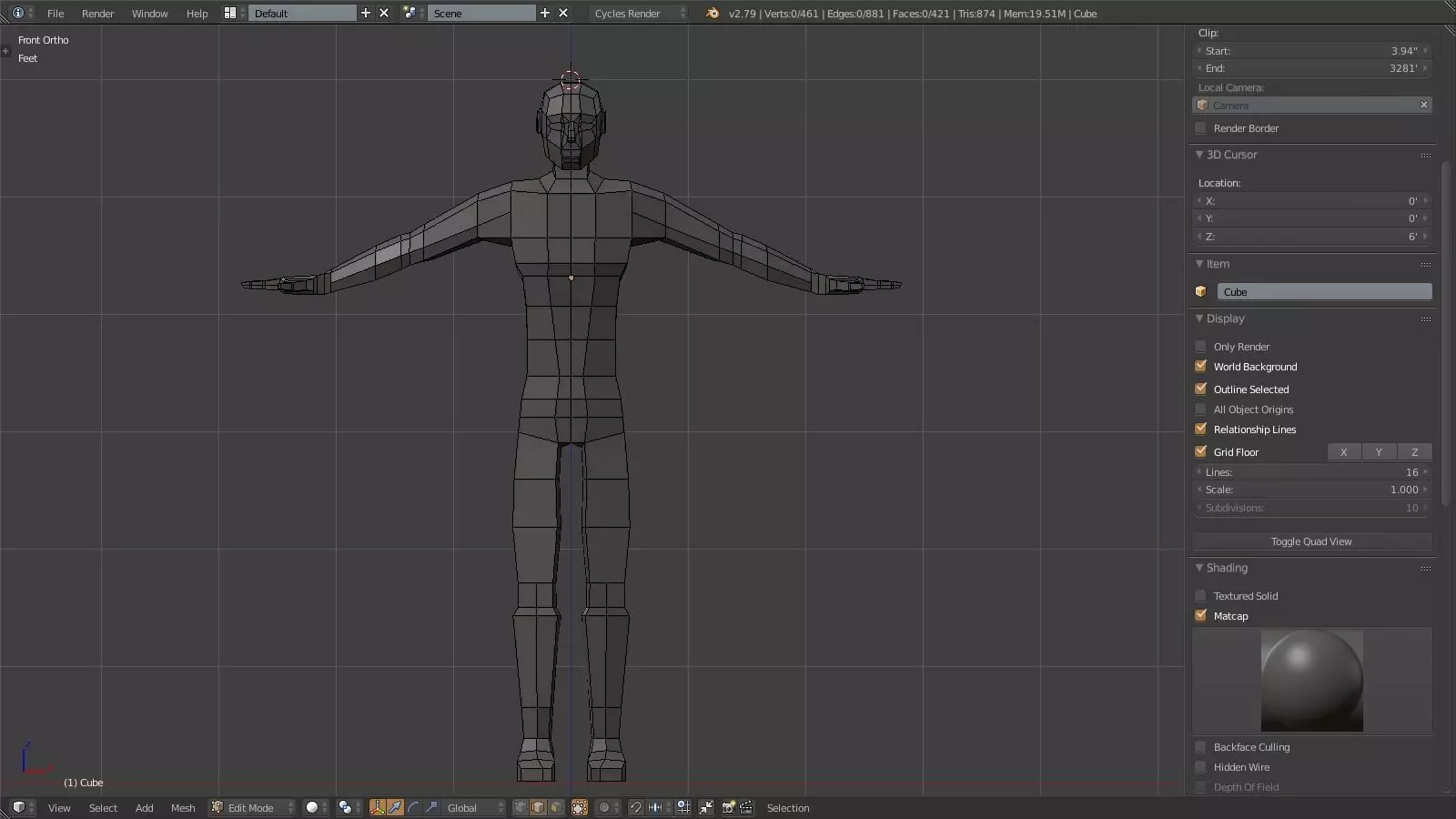 Human Base Mesh- LOW poly Free low-poly 3D model_0