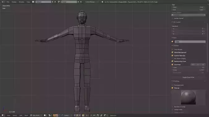 Human Base Mesh- LOW poly