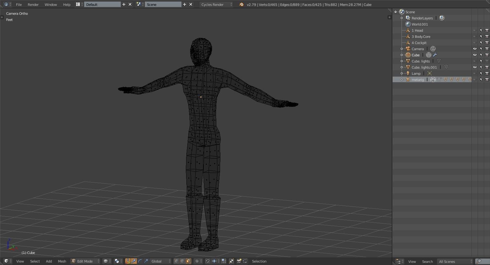 Human Base Mesh- LOW poly Free low-poly 3D model_6