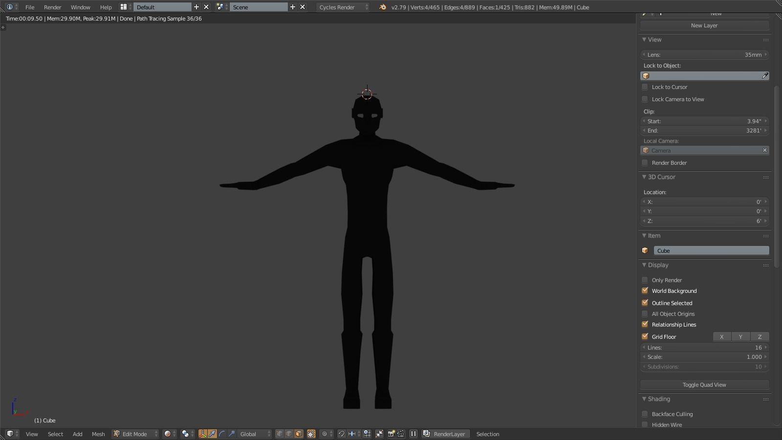 Human Base Mesh- LOW poly Free low-poly 3D model_7