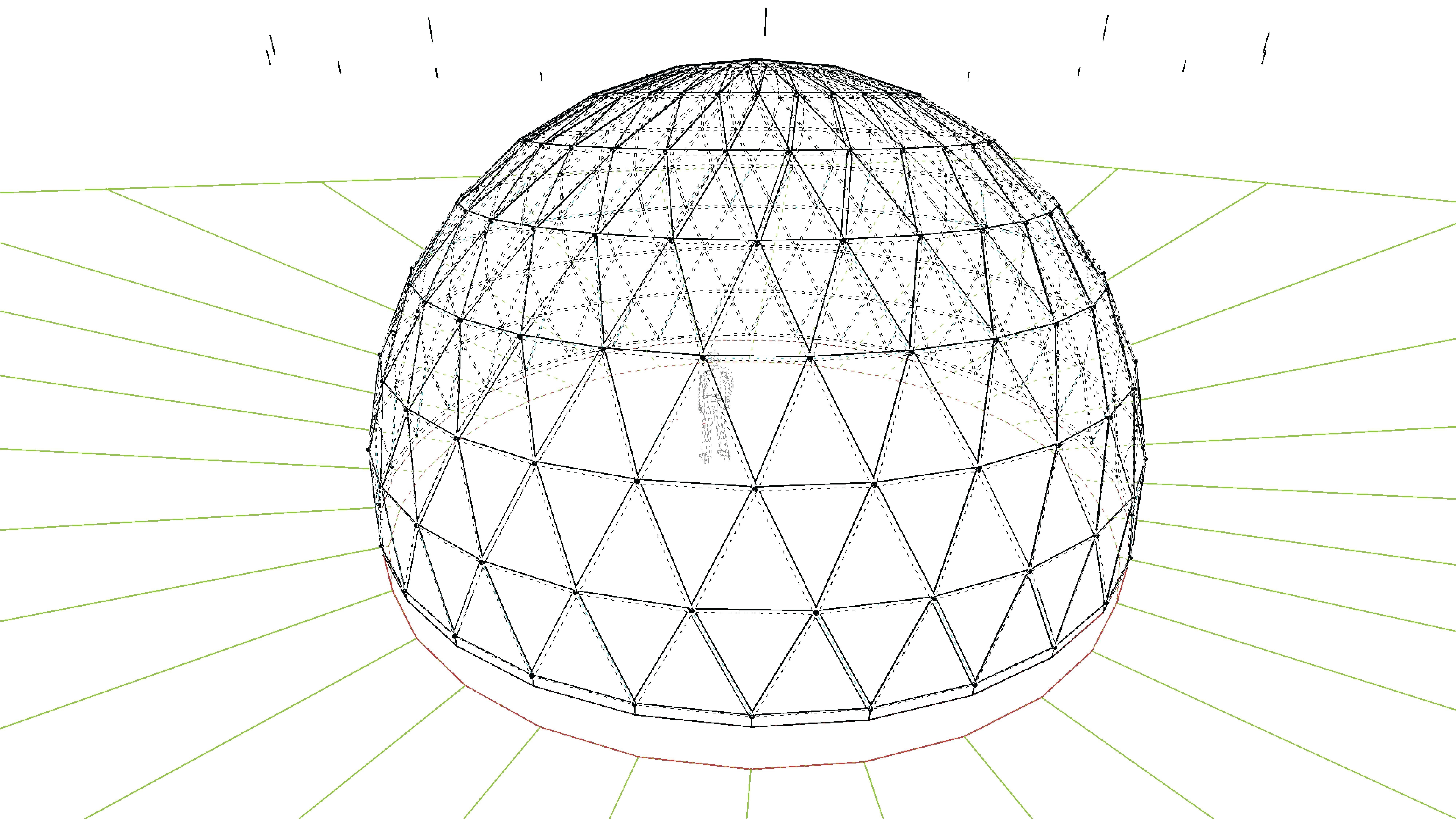 Geodesic dome like structure with triangulated structure Low-poly 3D model_13