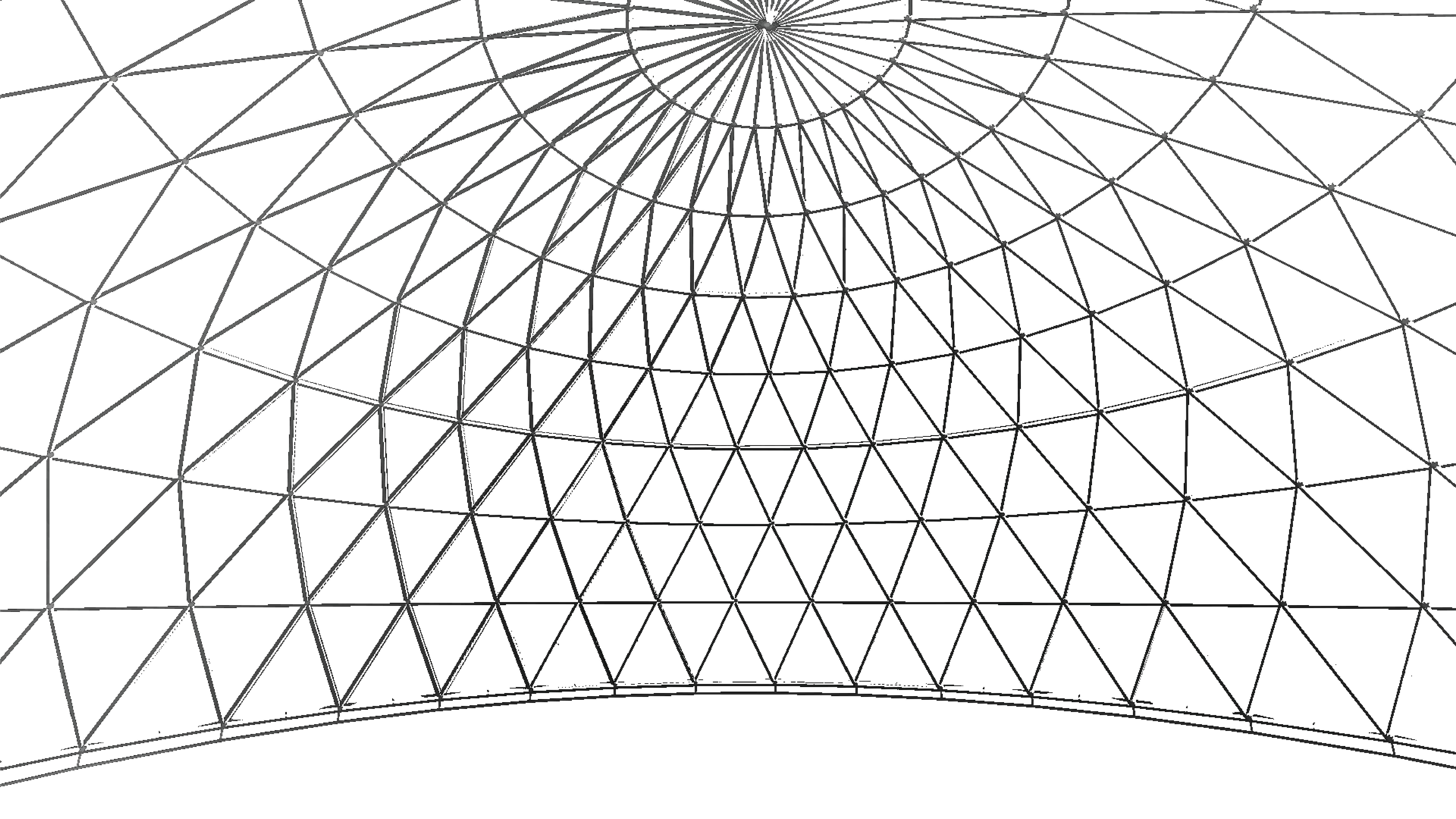 Geodesic dome like structure with triangulated structure Low-poly 3D model_15