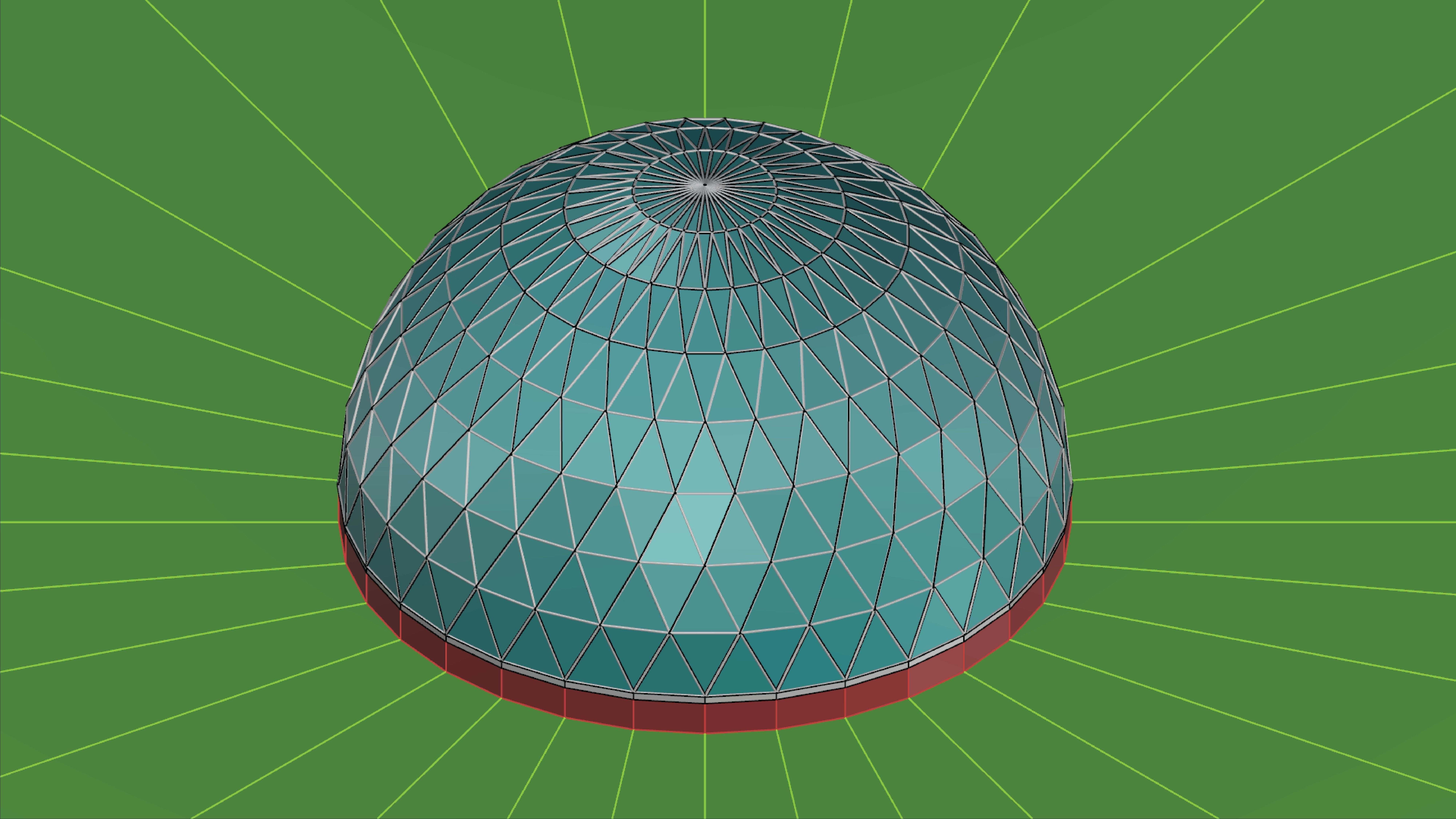 Geodesic dome like structure with triangulated structure Low-poly 3D model_9
