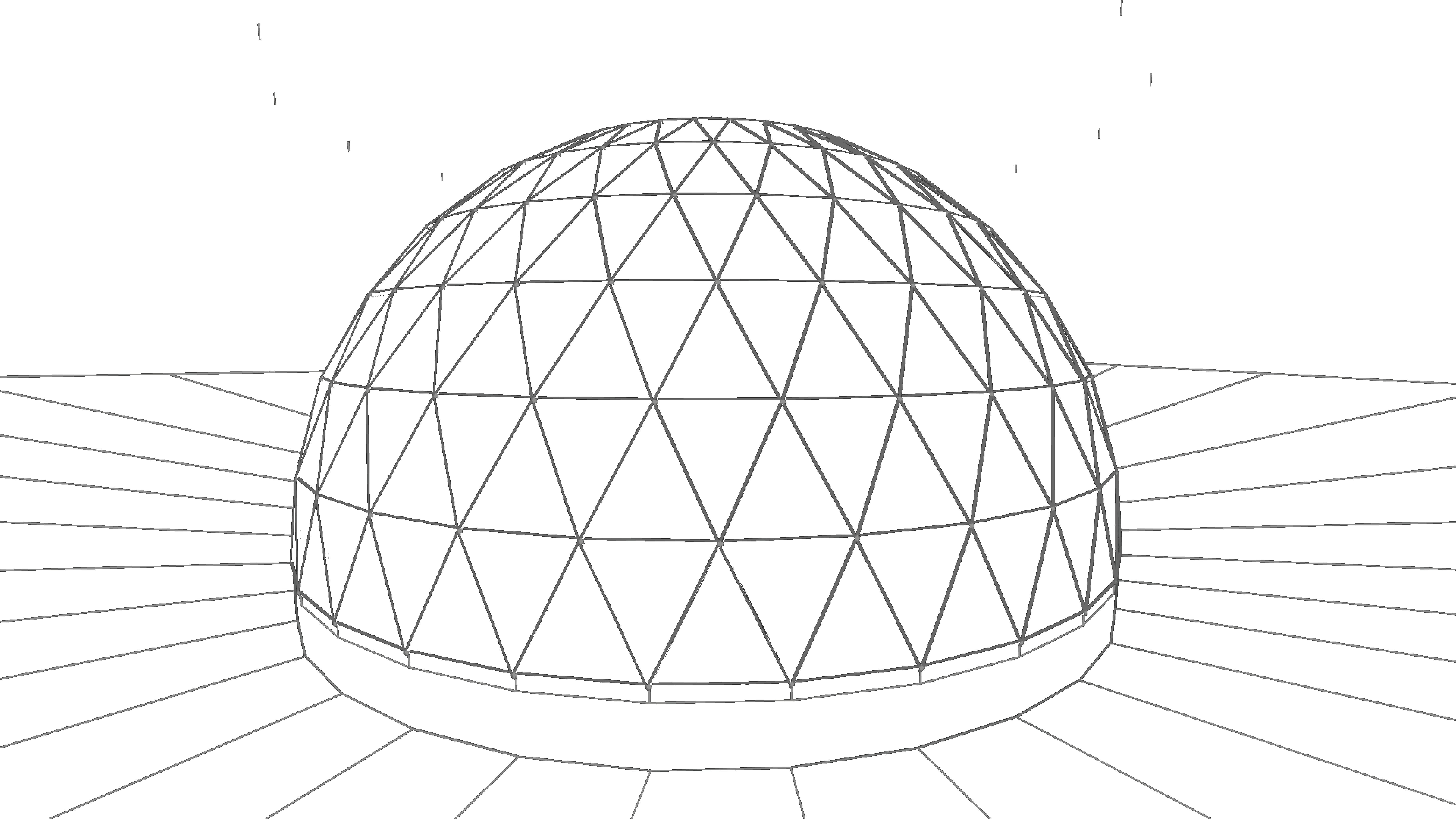 Geodesic dome like structure with triangulated structure Low-poly 3D model_16