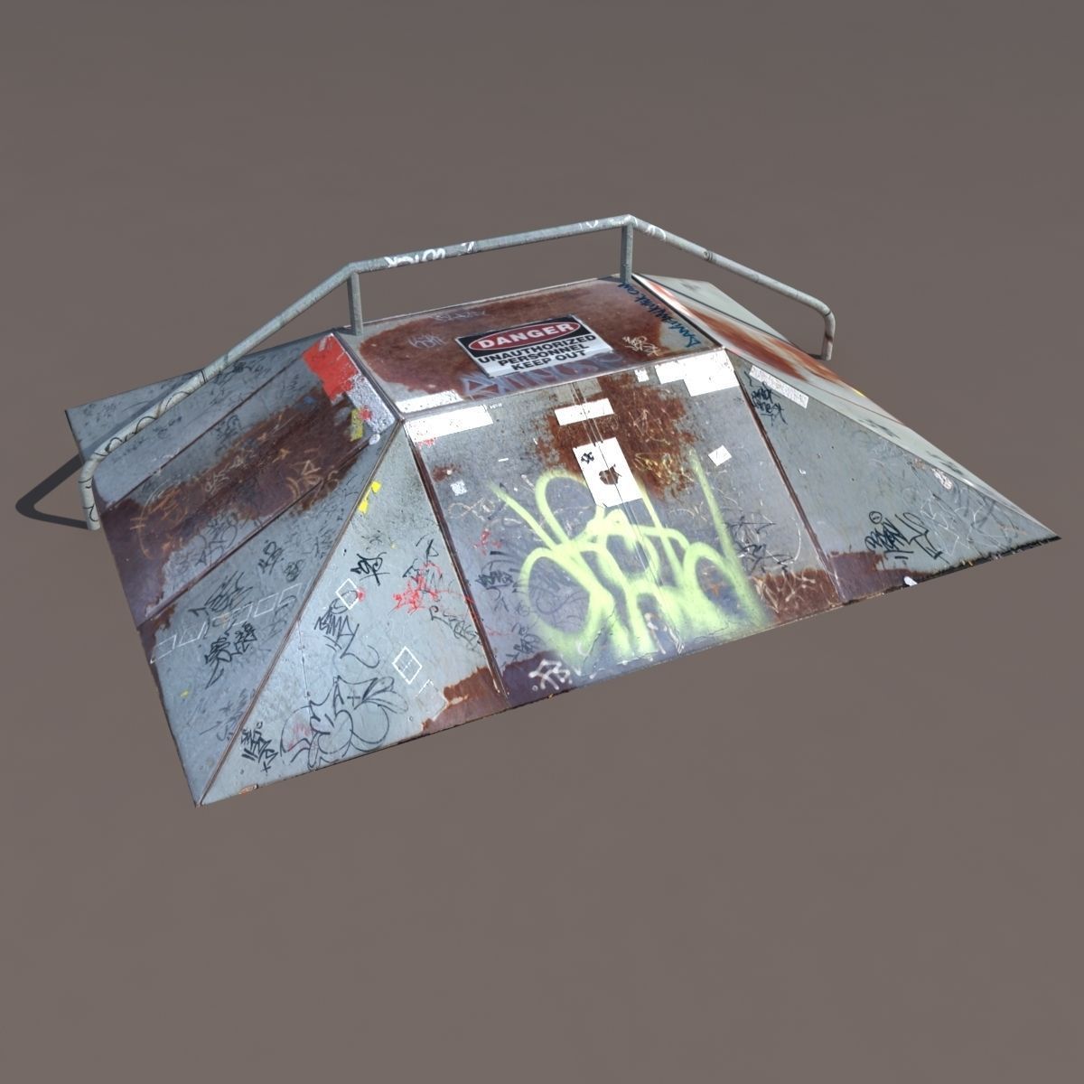 6 skate park element Low Poly Low-poly 3D model_11