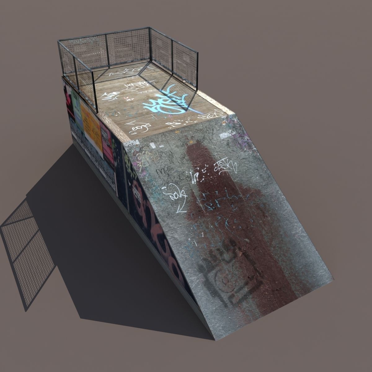 6 skate park element Low Poly Low-poly 3D model_15