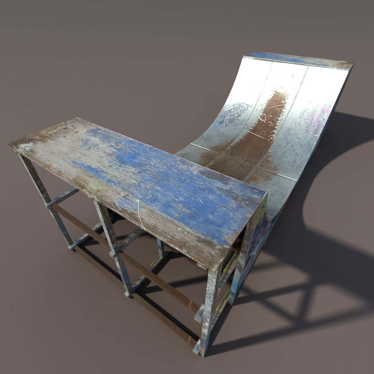 6 skate park element Low Poly Low-poly 3D model_14