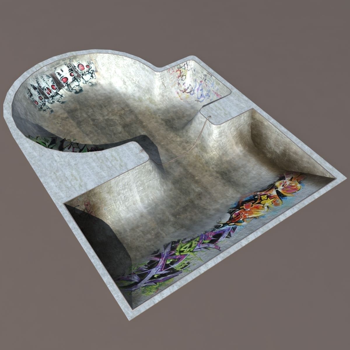 6 skate park element Low Poly Low-poly 3D model_29