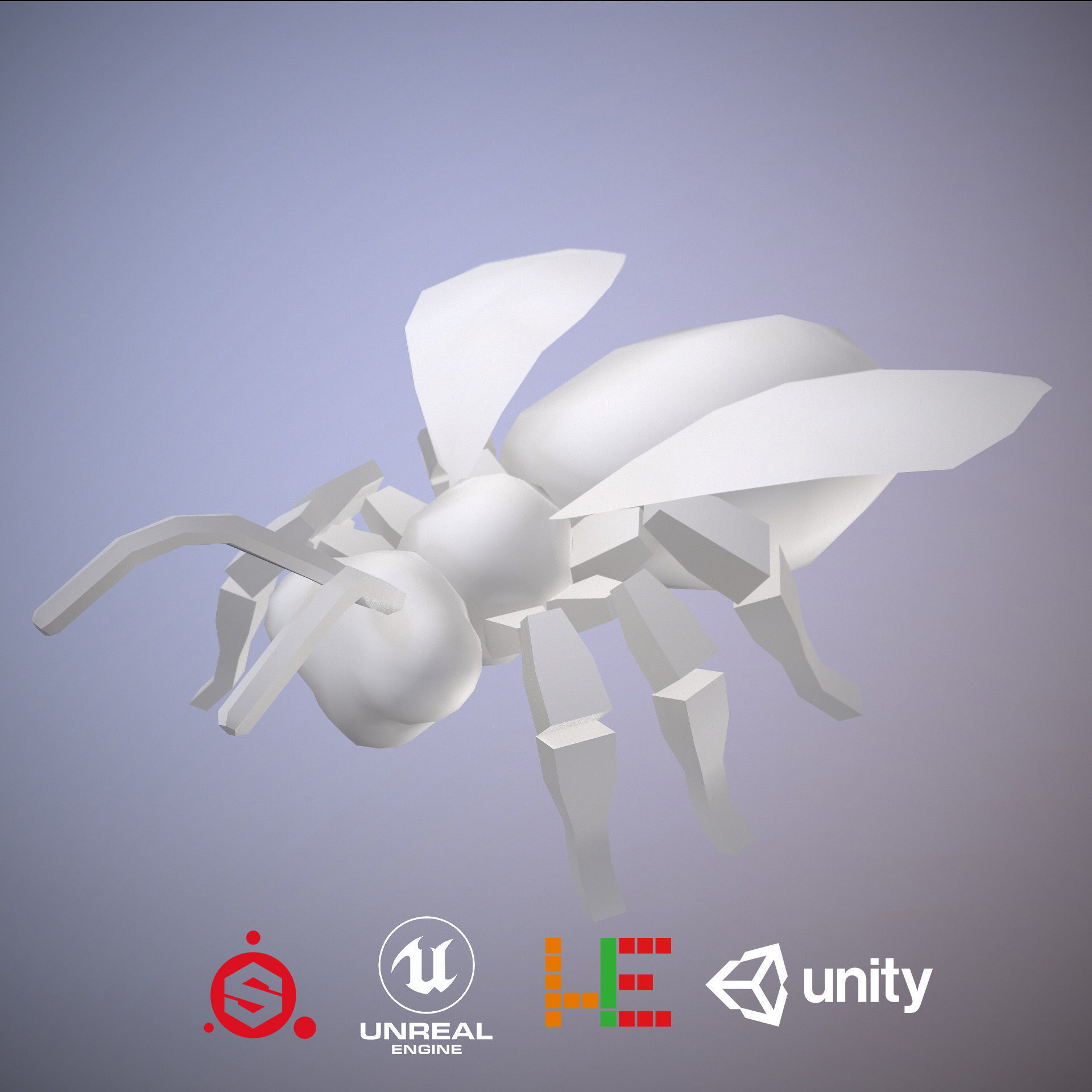 HIE Game ready Bee D180813 Low-poly 3D model_1