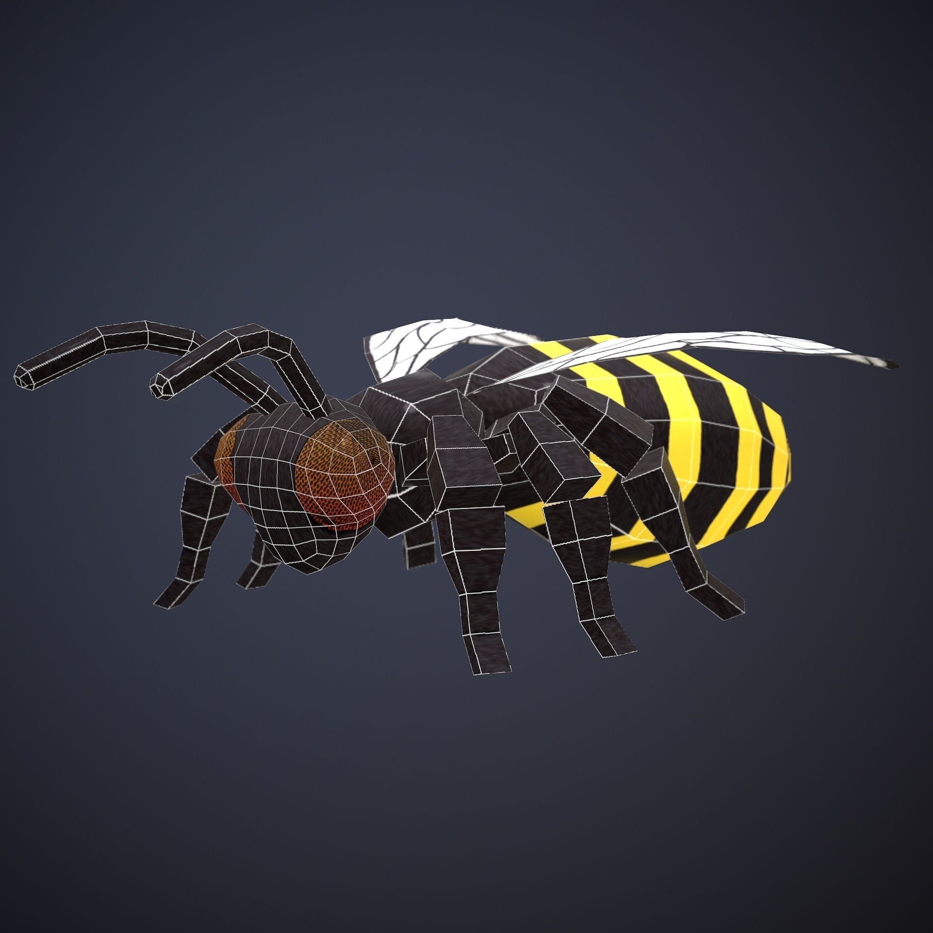 HIE Game ready Bee D180813 Low-poly 3D model_11
