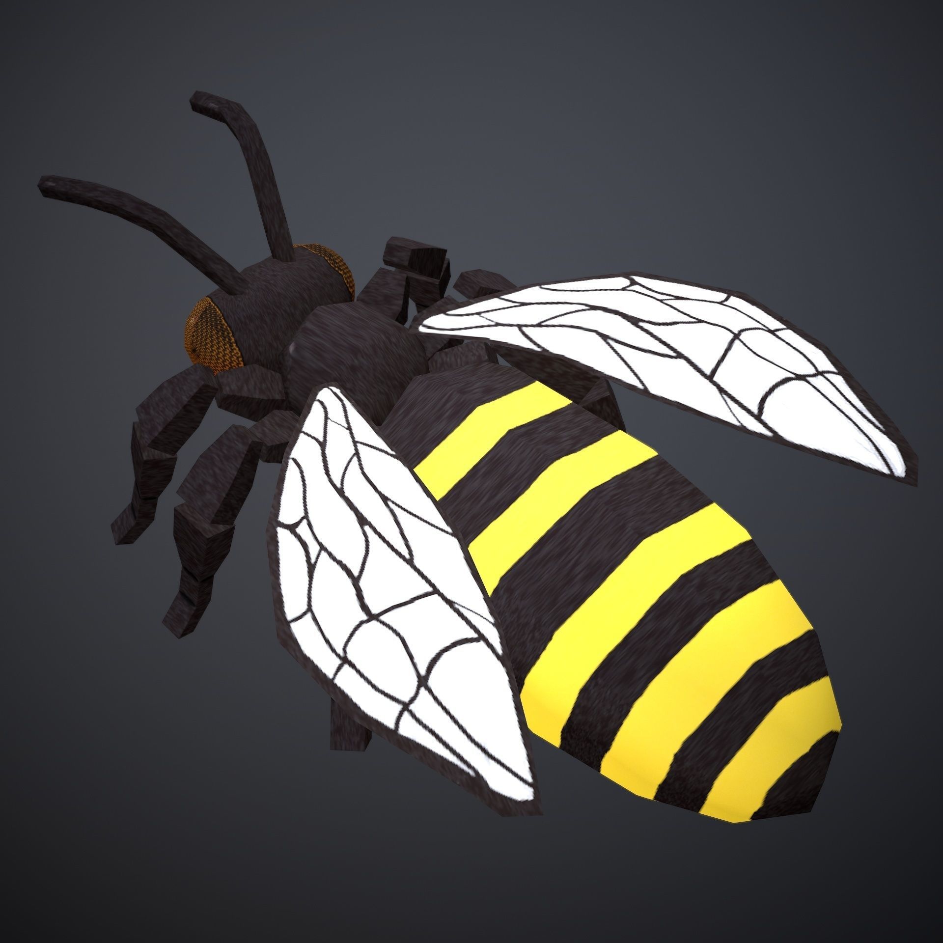 HIE Game ready Bee D180813 Low-poly 3D model_6