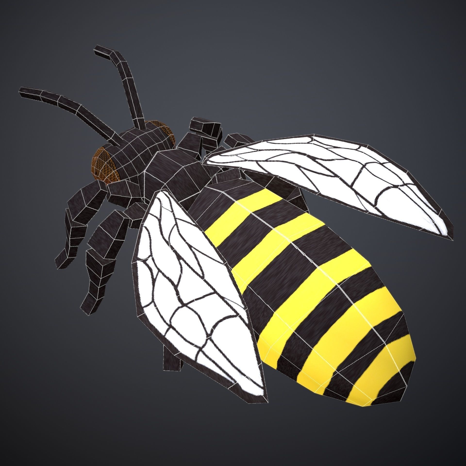 HIE Game ready Bee D180813 Low-poly 3D model_8