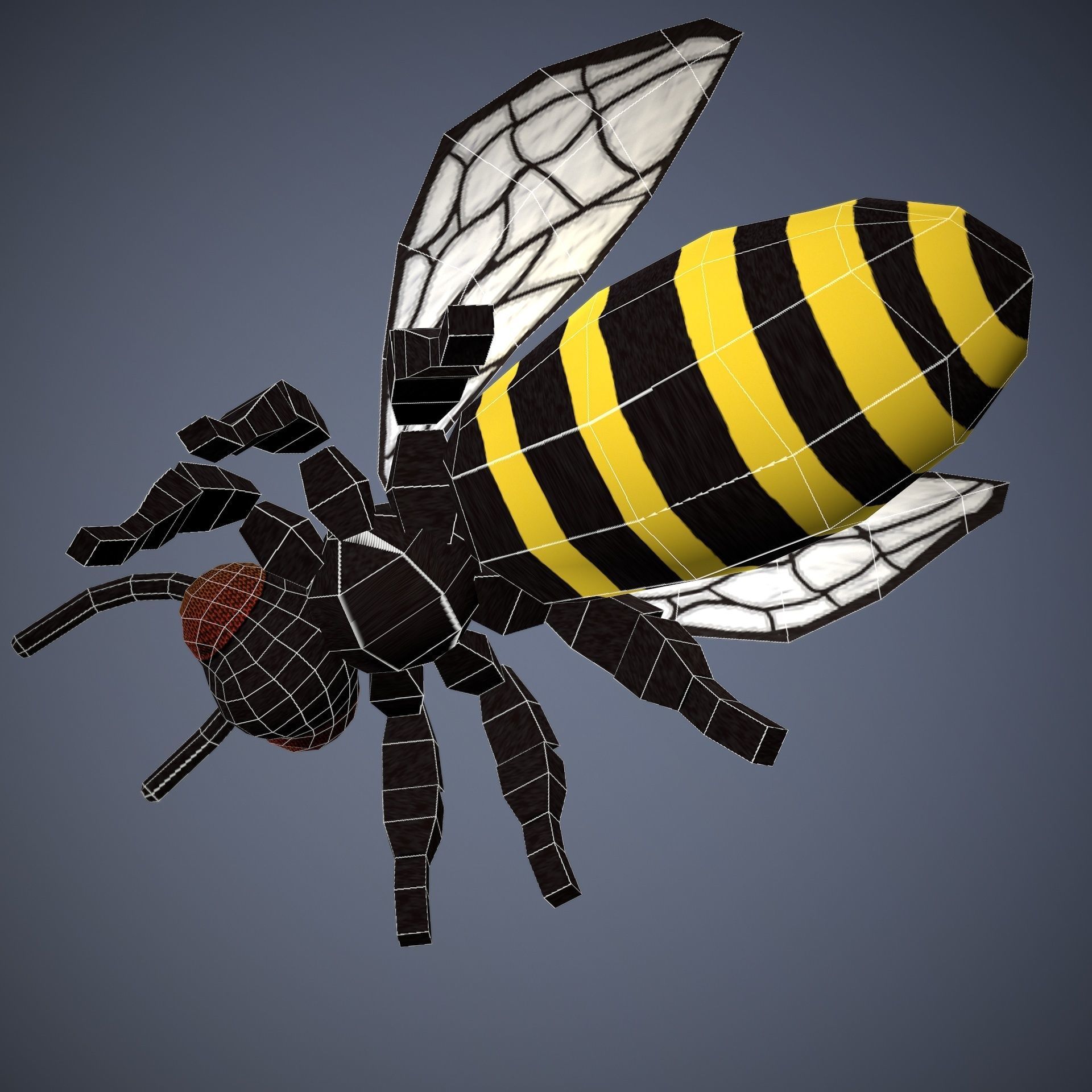 HIE Game ready Bee D180813 Low-poly 3D model_14