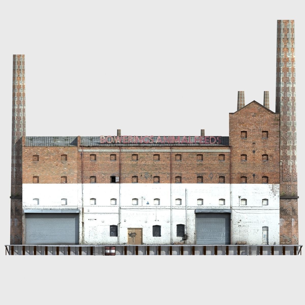 Abandoned Old Factory Low Poly 3d Model Low-poly 3D model_5