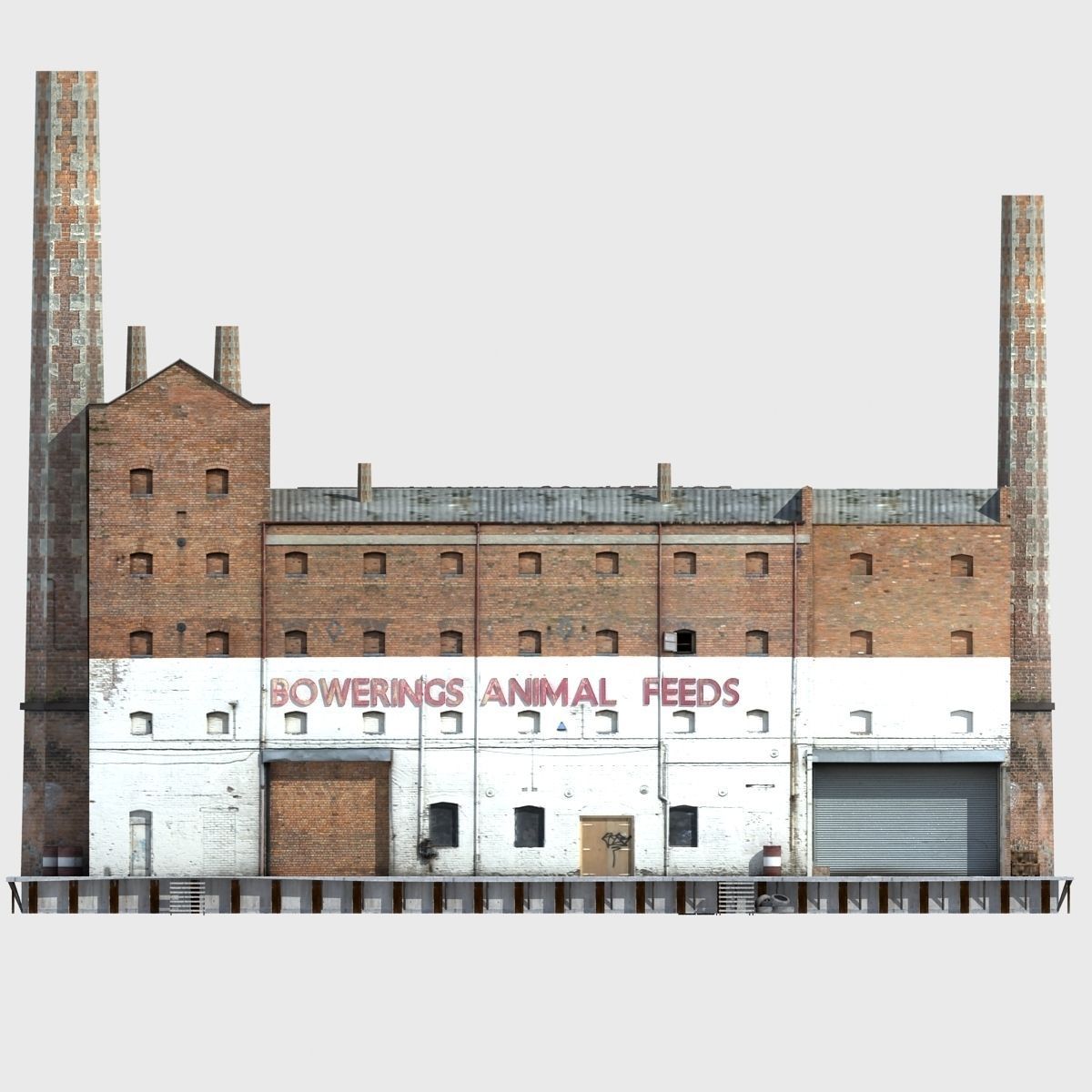 Abandoned Old Factory Low Poly 3d Model Low-poly 3D model_10
