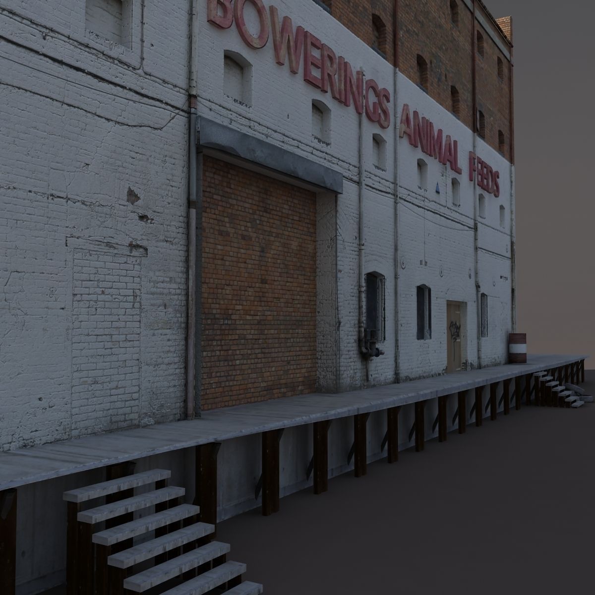 Abandoned Old Factory Low Poly 3d Model Low-poly 3D model_2
