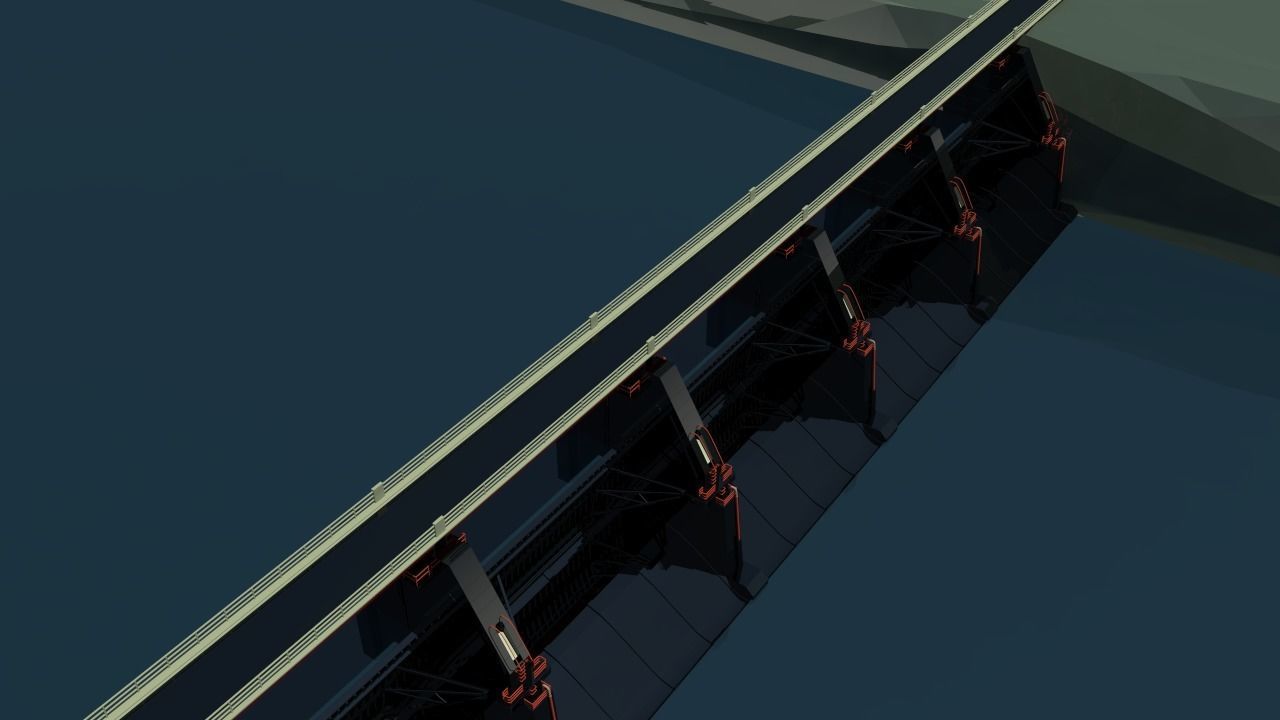 bridge dam 3D model 3D model_2