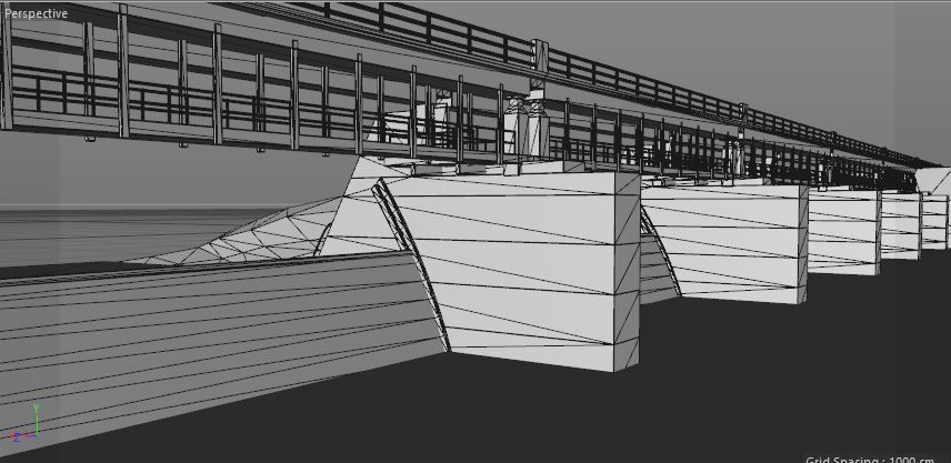 bridge dam 3D model 3D model_7