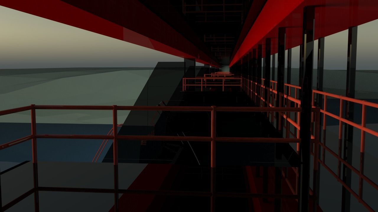 bridge dam 3D model 3D model_3