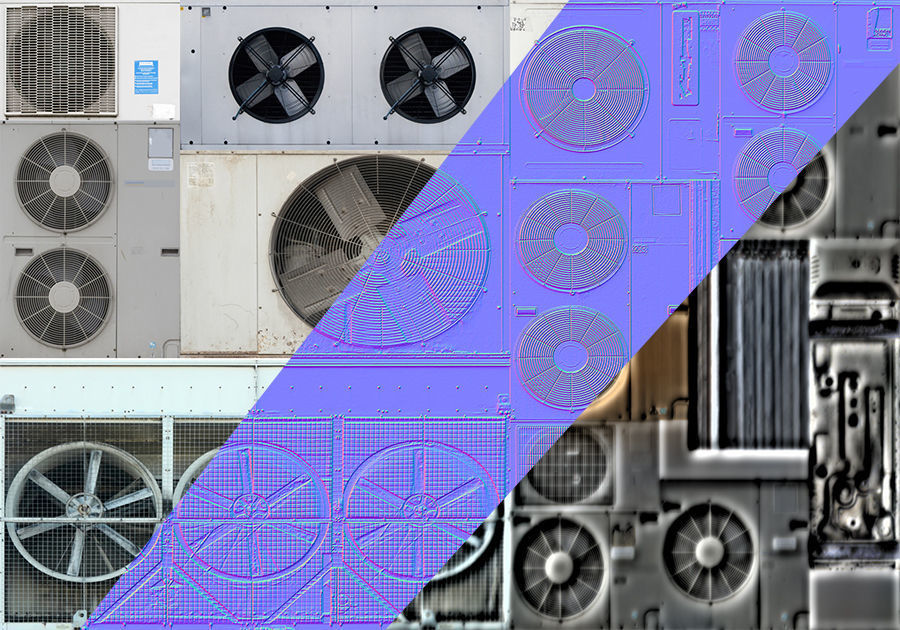 Air conditioning PACK Low Poly Low-poly 3D model_14