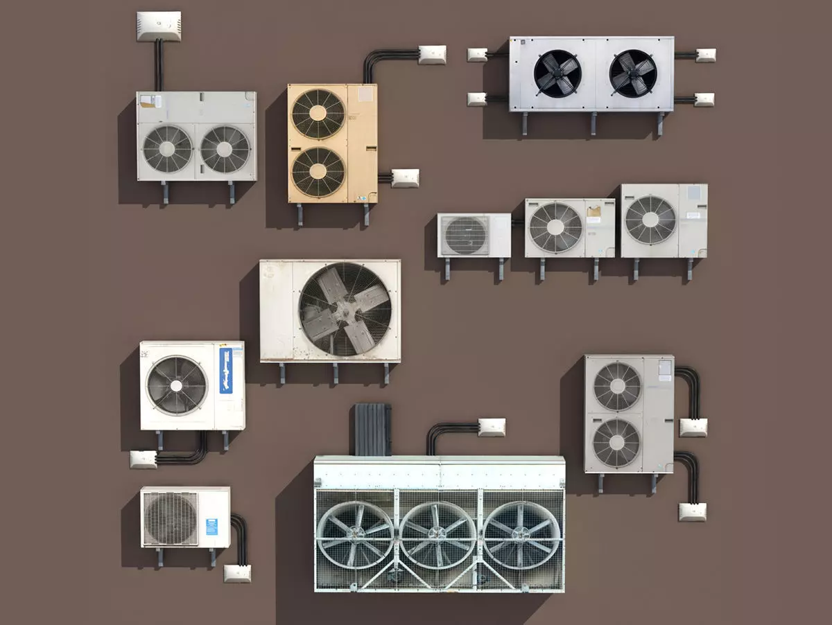 Air conditioning PACK Low Poly Low-poly 3D model_0