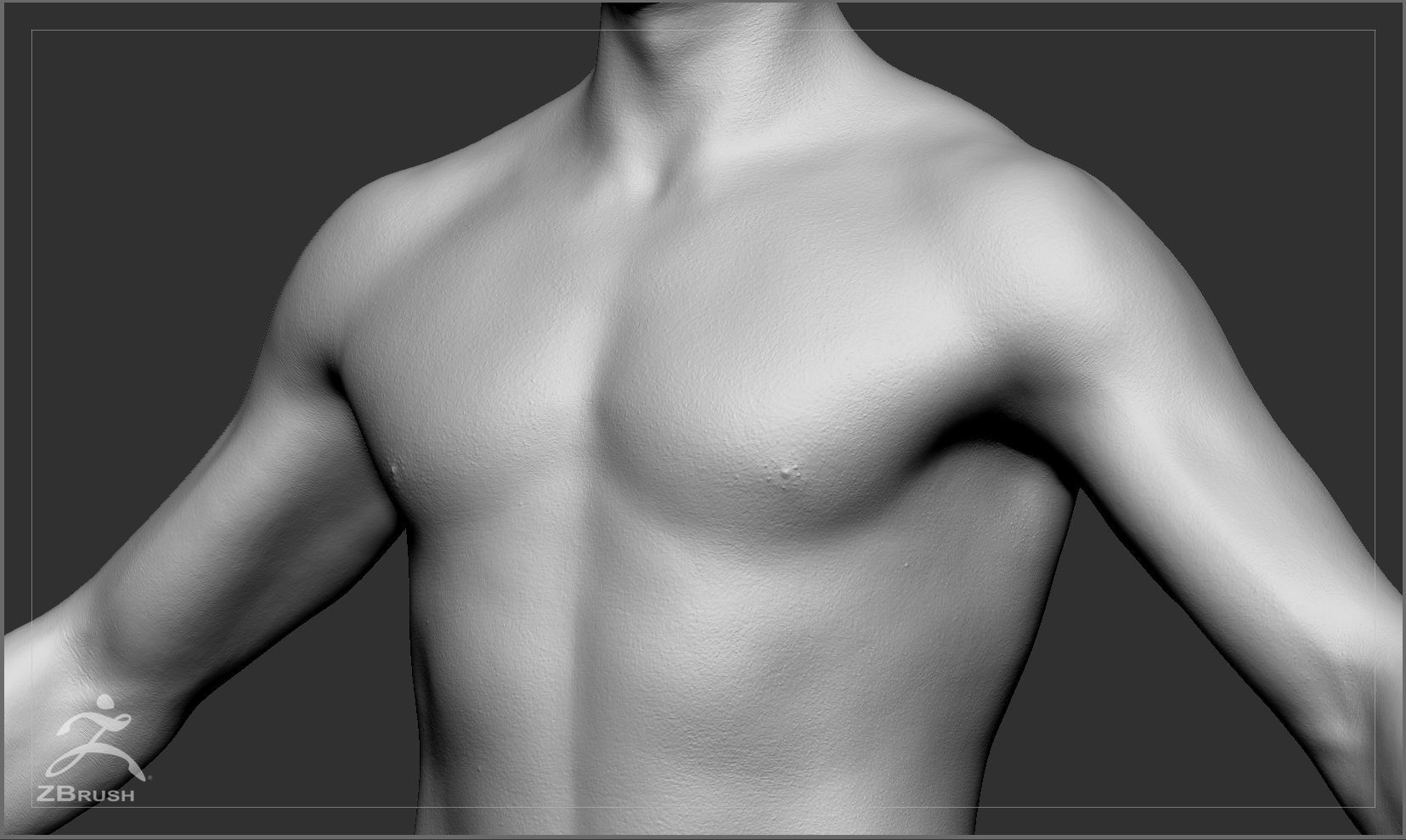 Average Asian Male Body Basemesh 3D model_4