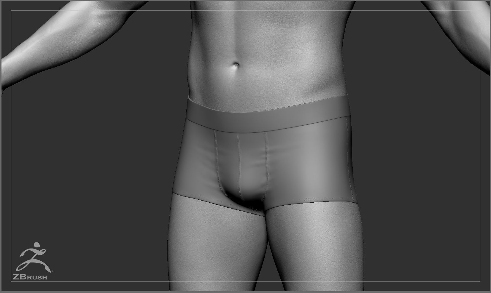 Average Asian Male Body Basemesh 3D model_5