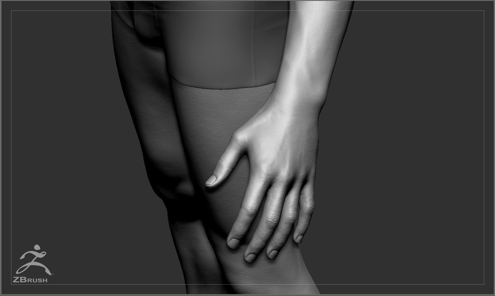 Average Asian Male Body Basemesh 3D model_7