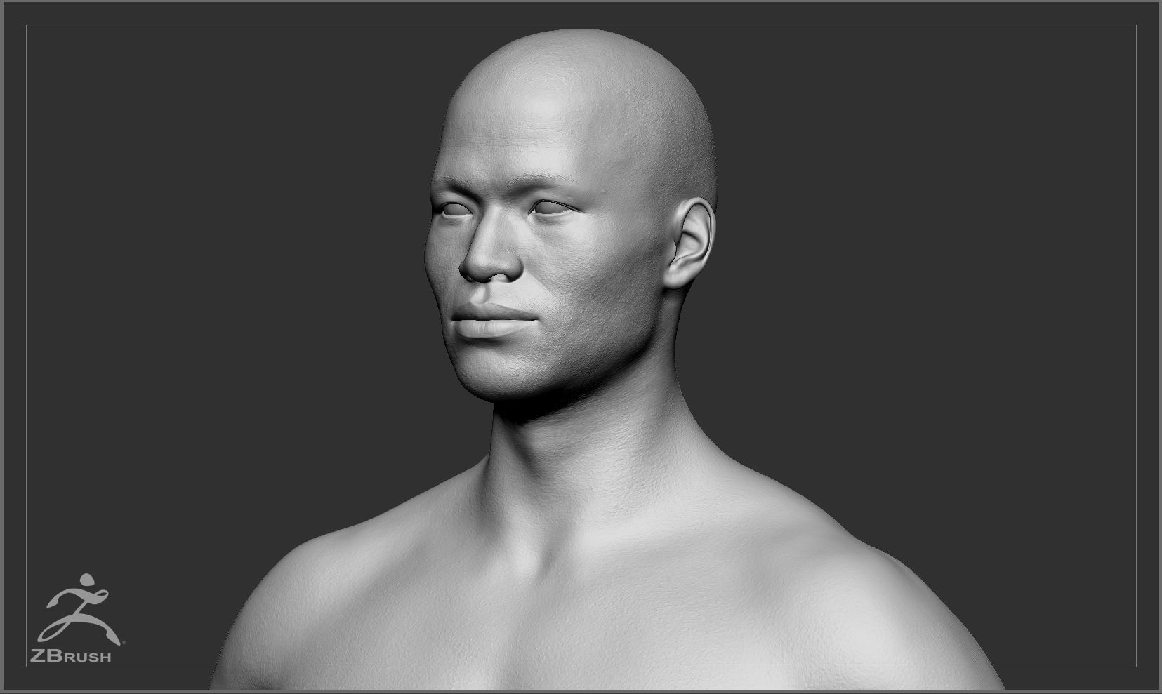 Average Asian Male Body Basemesh 3D model_3