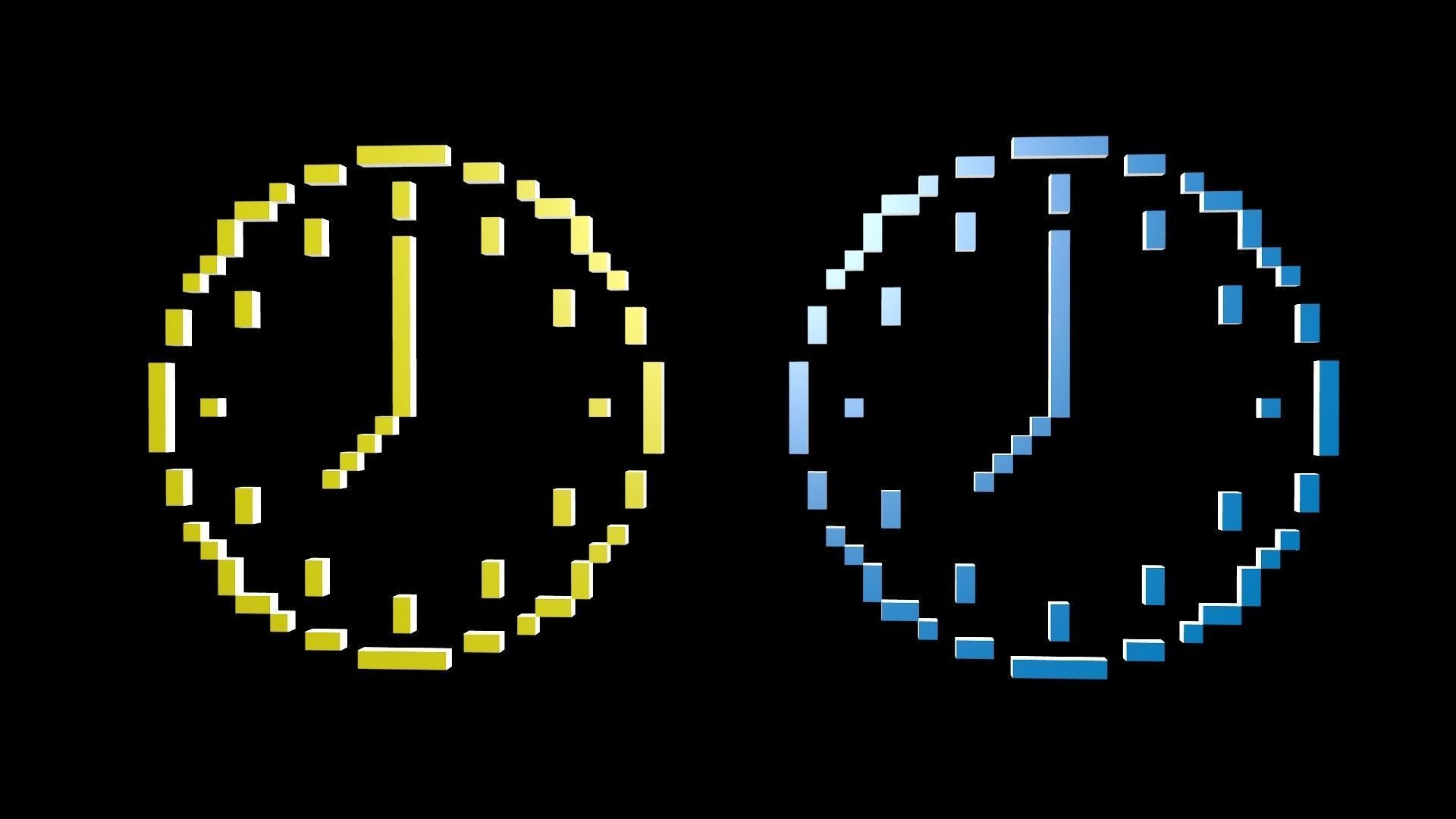 Clock symbols voxel Low-poly 3D model_0