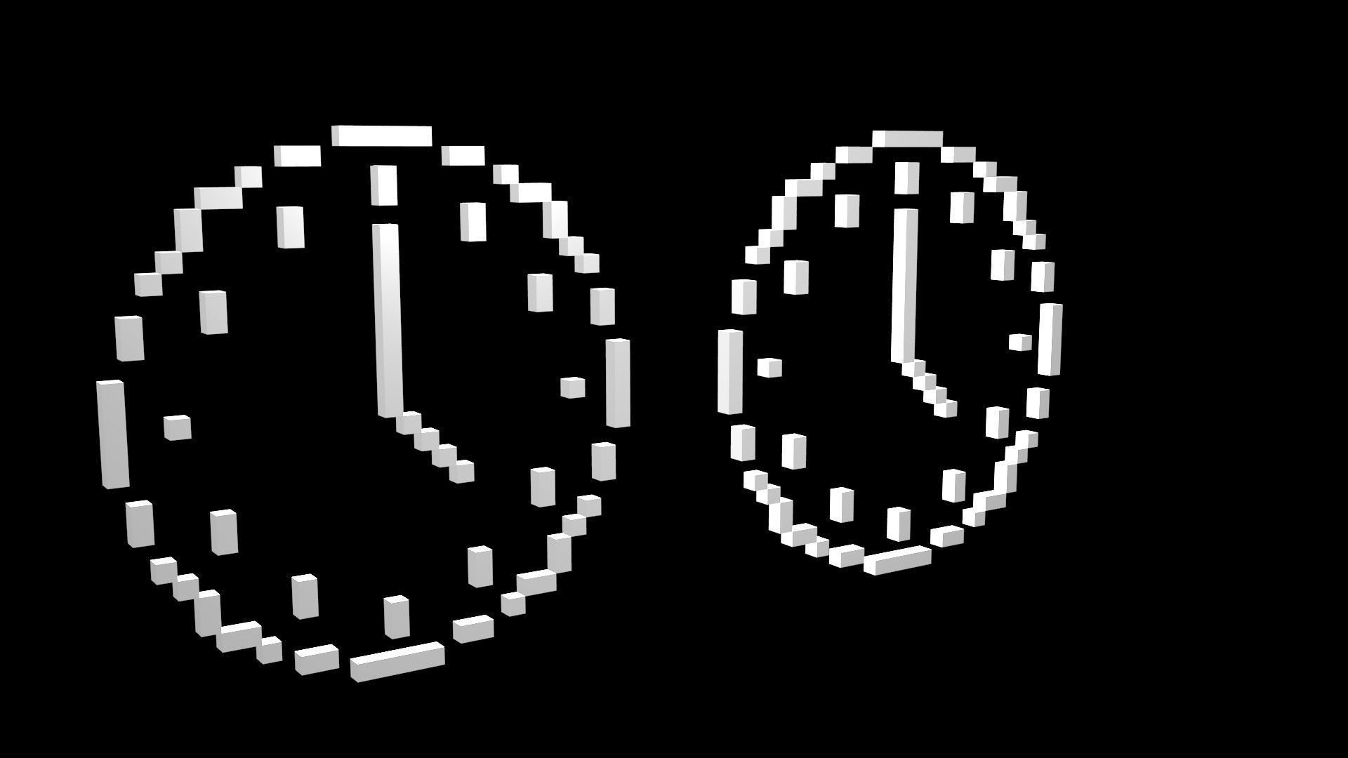 Clock symbols voxel Low-poly 3D model_1