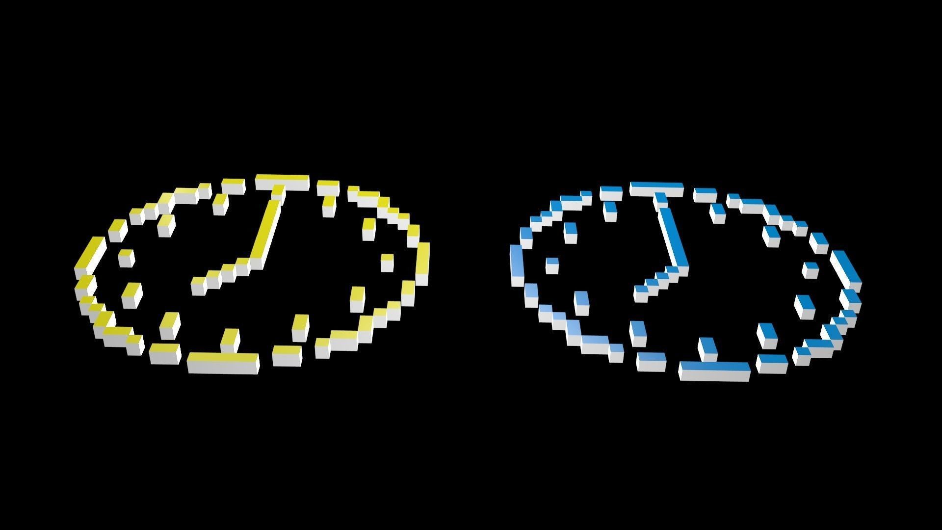 Clock symbols voxel Low-poly 3D model_2