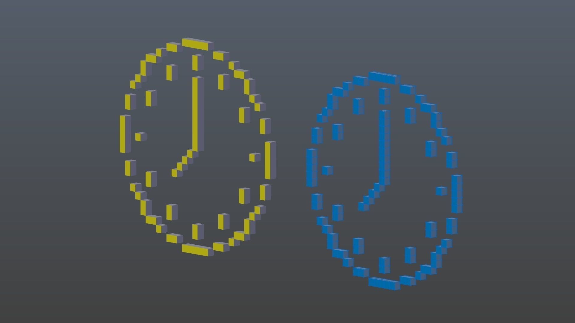 Clock symbols voxel Low-poly 3D model_10