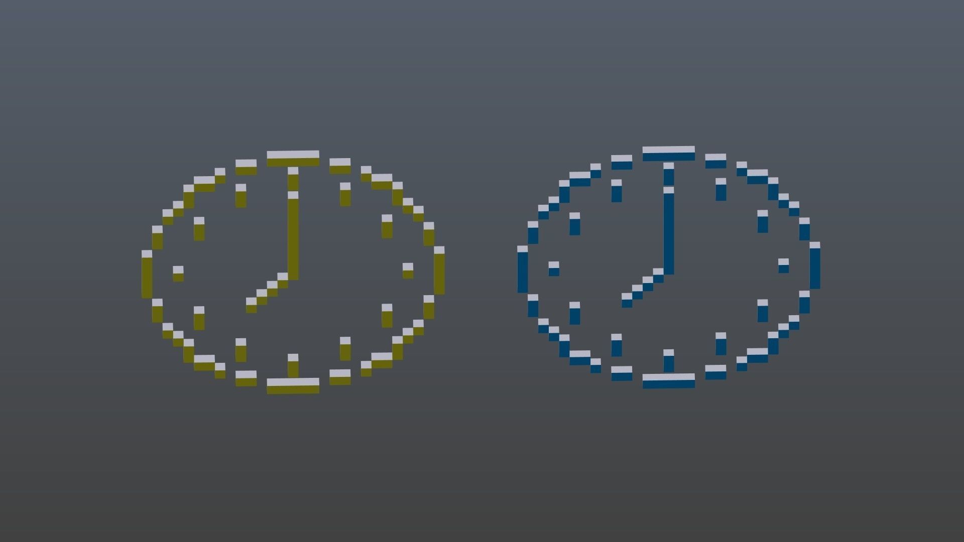 Clock symbols voxel Low-poly 3D model_7