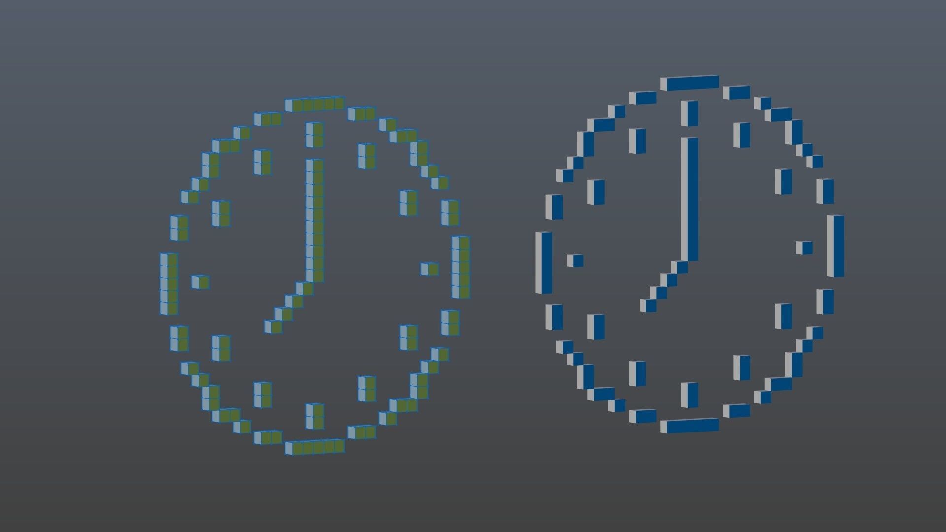 Clock symbols voxel Low-poly 3D model_8
