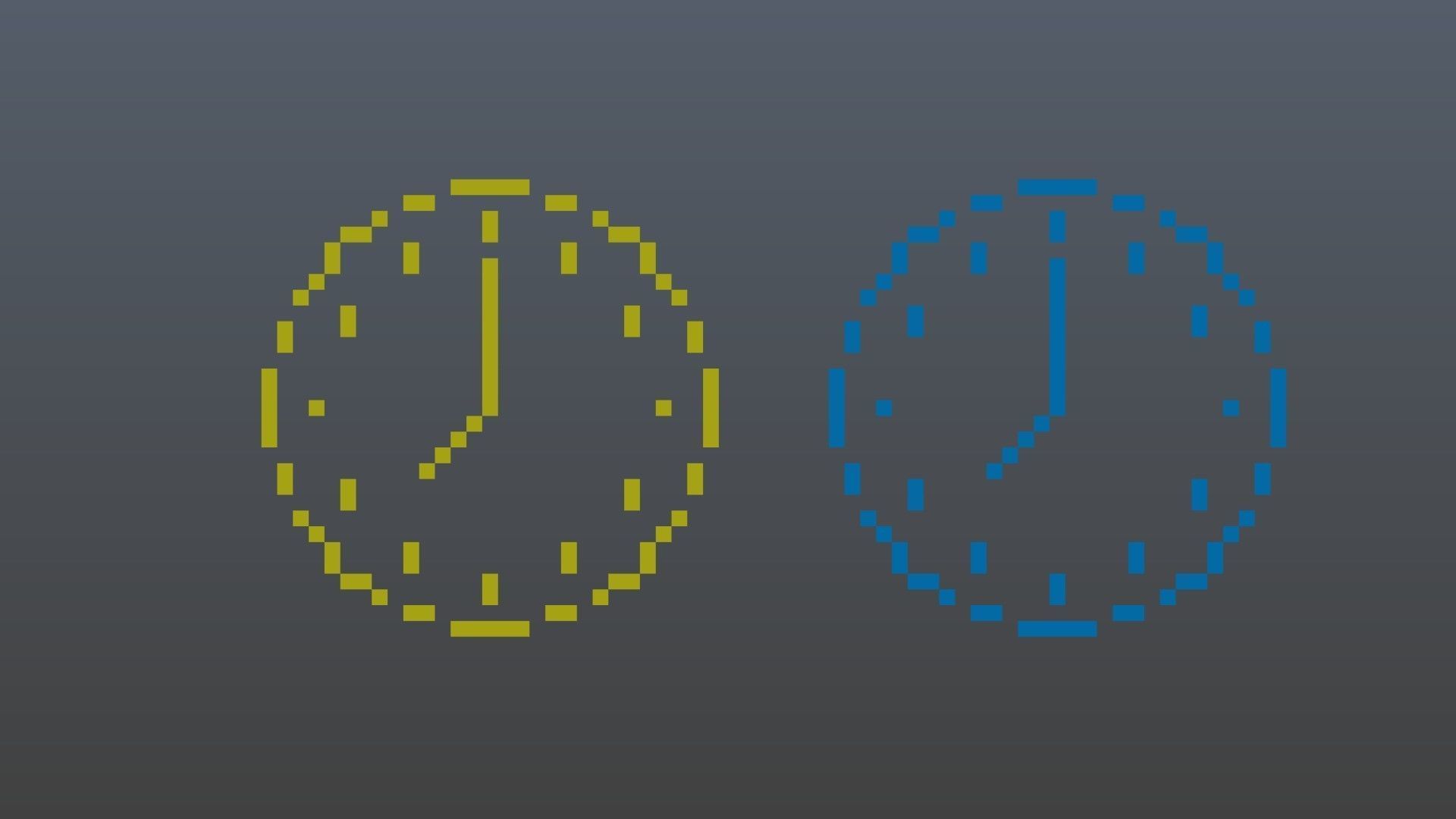Clock symbols voxel Low-poly 3D model_9