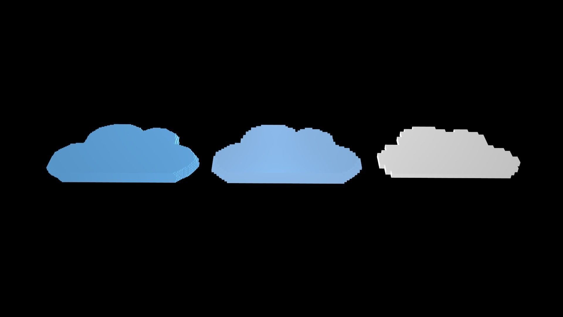 Cloud symbols voxel 3D model_4