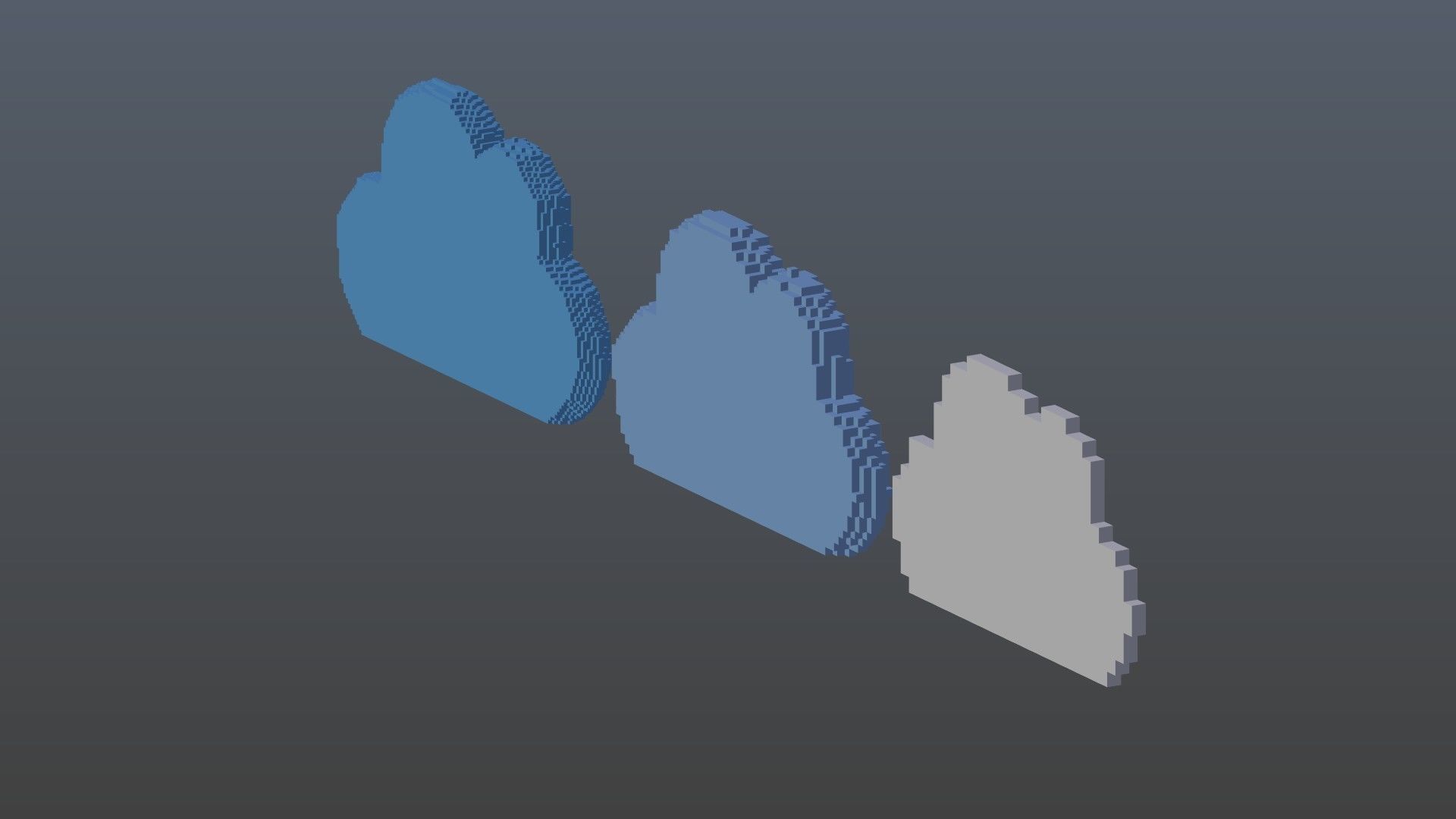 Cloud symbols voxel 3D model_11