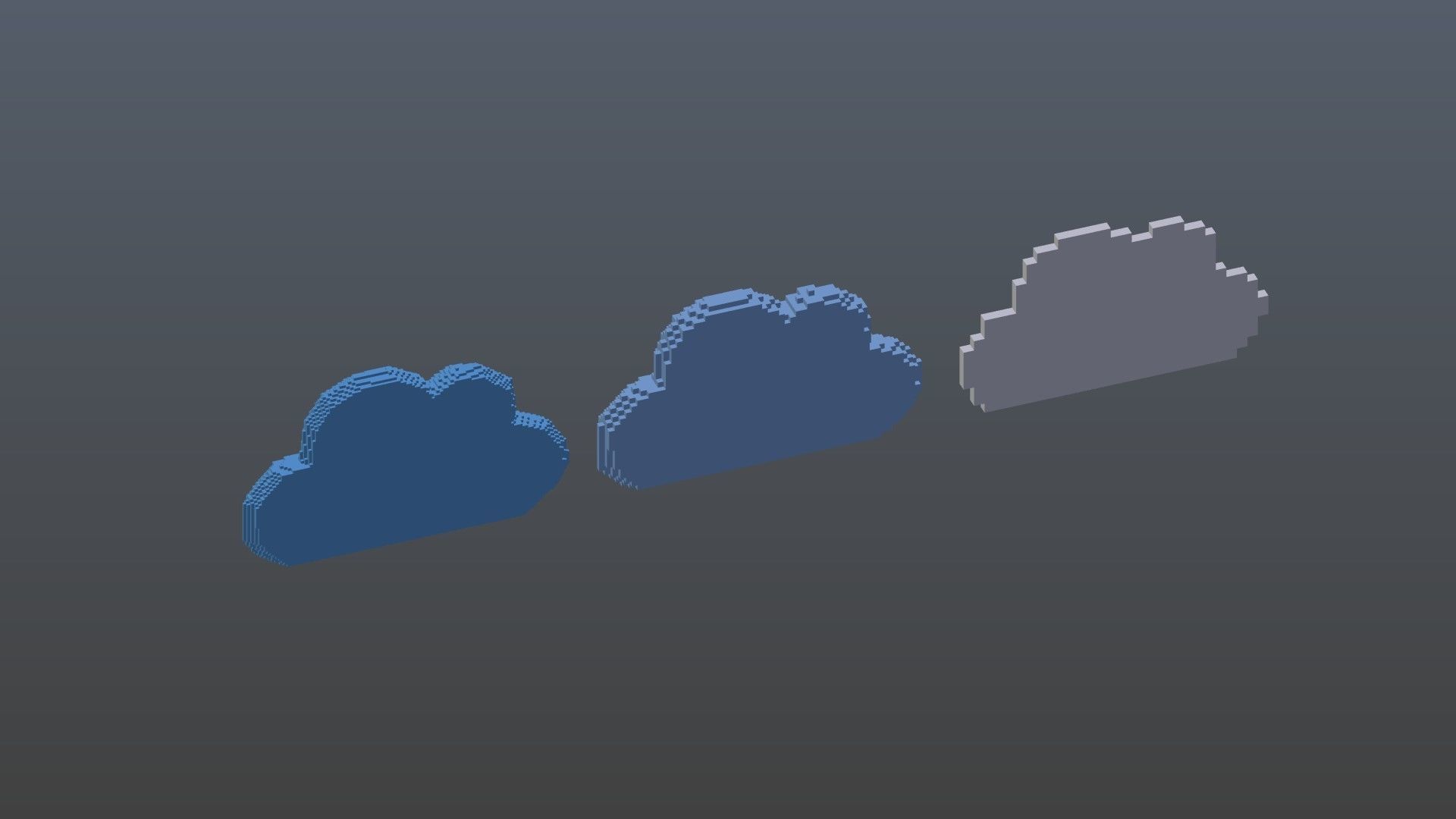 Cloud symbols voxel 3D model_7