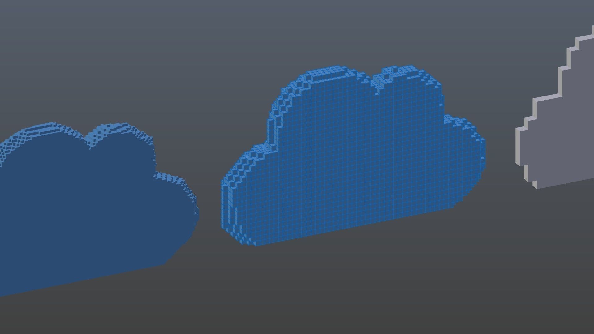 Cloud symbols voxel 3D model_10