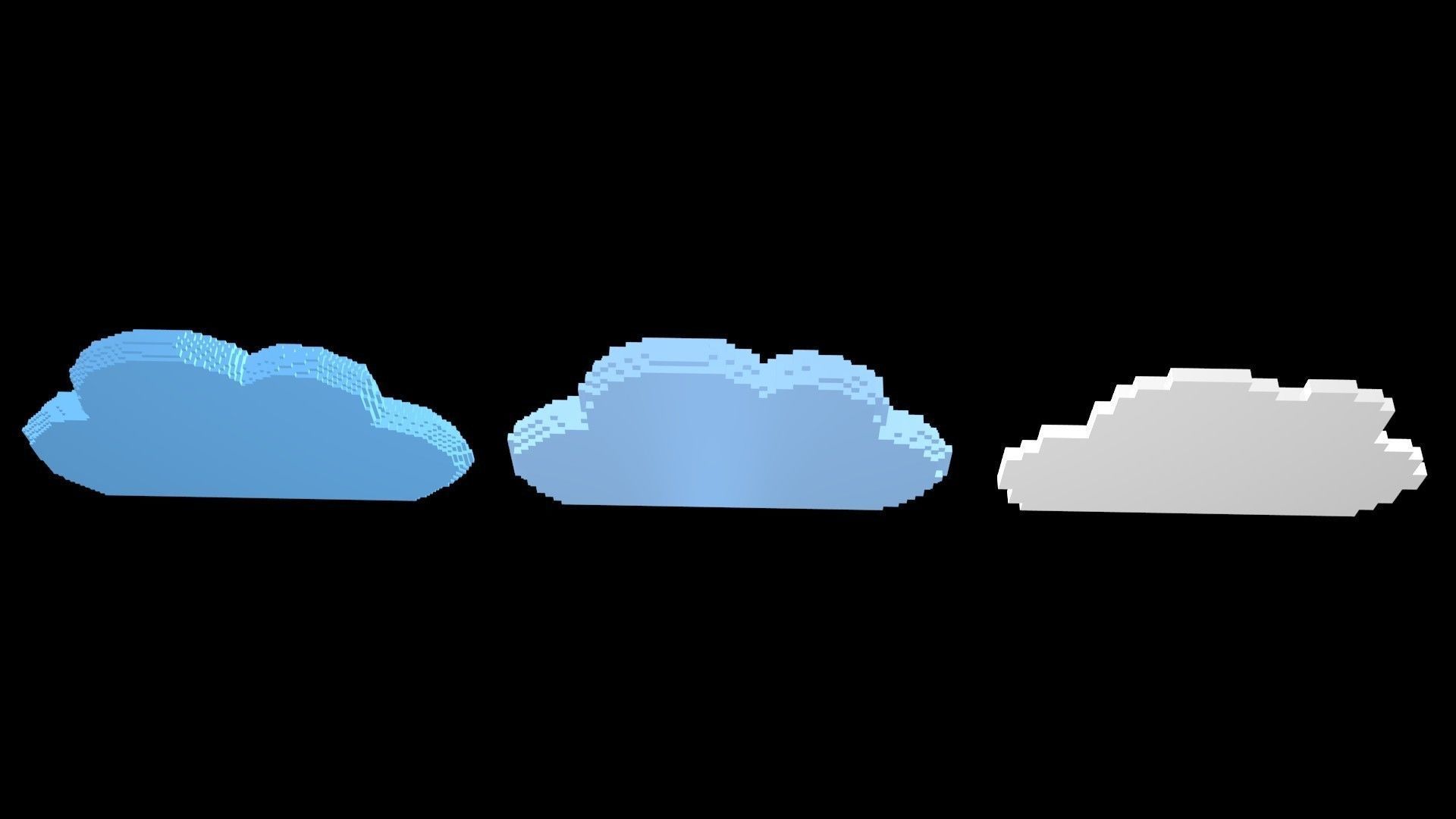 Cloud symbols voxel 3D model_1