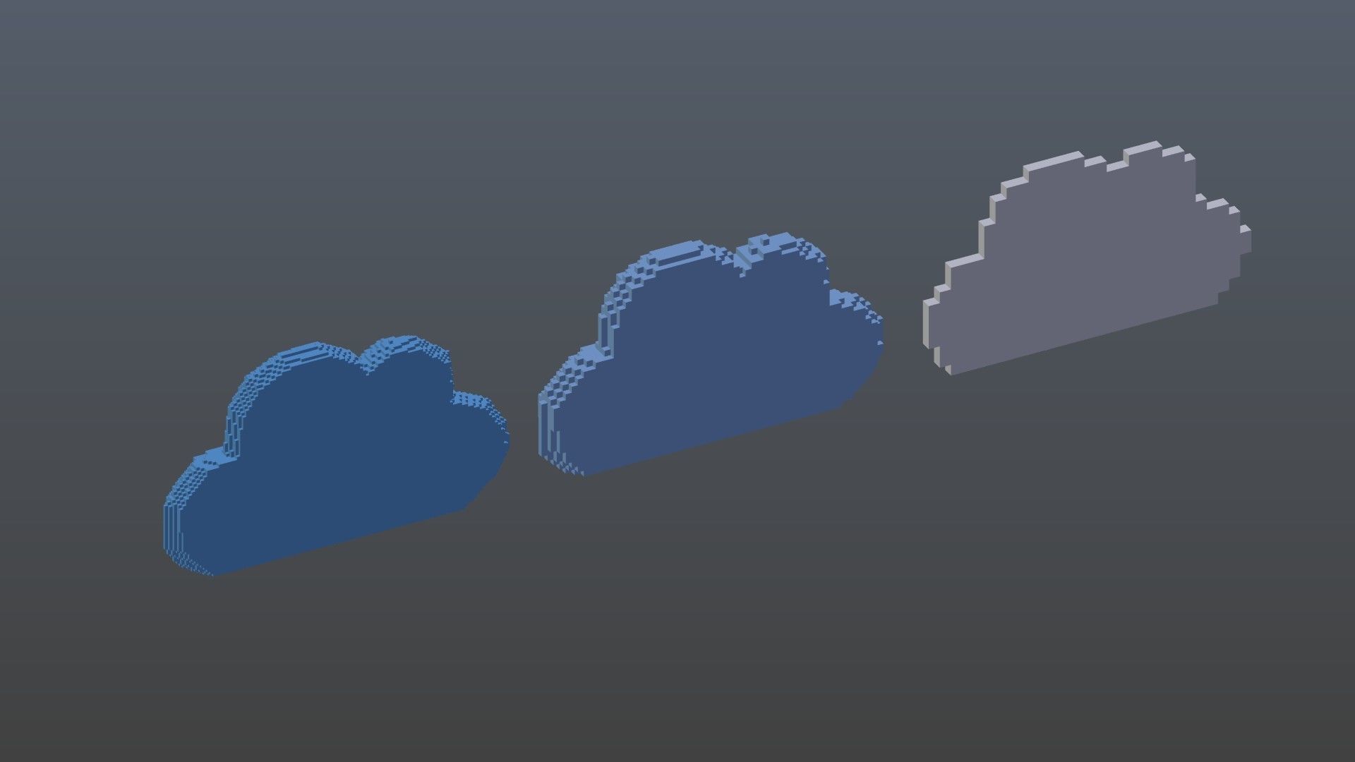 Cloud symbols voxel 3D model_9