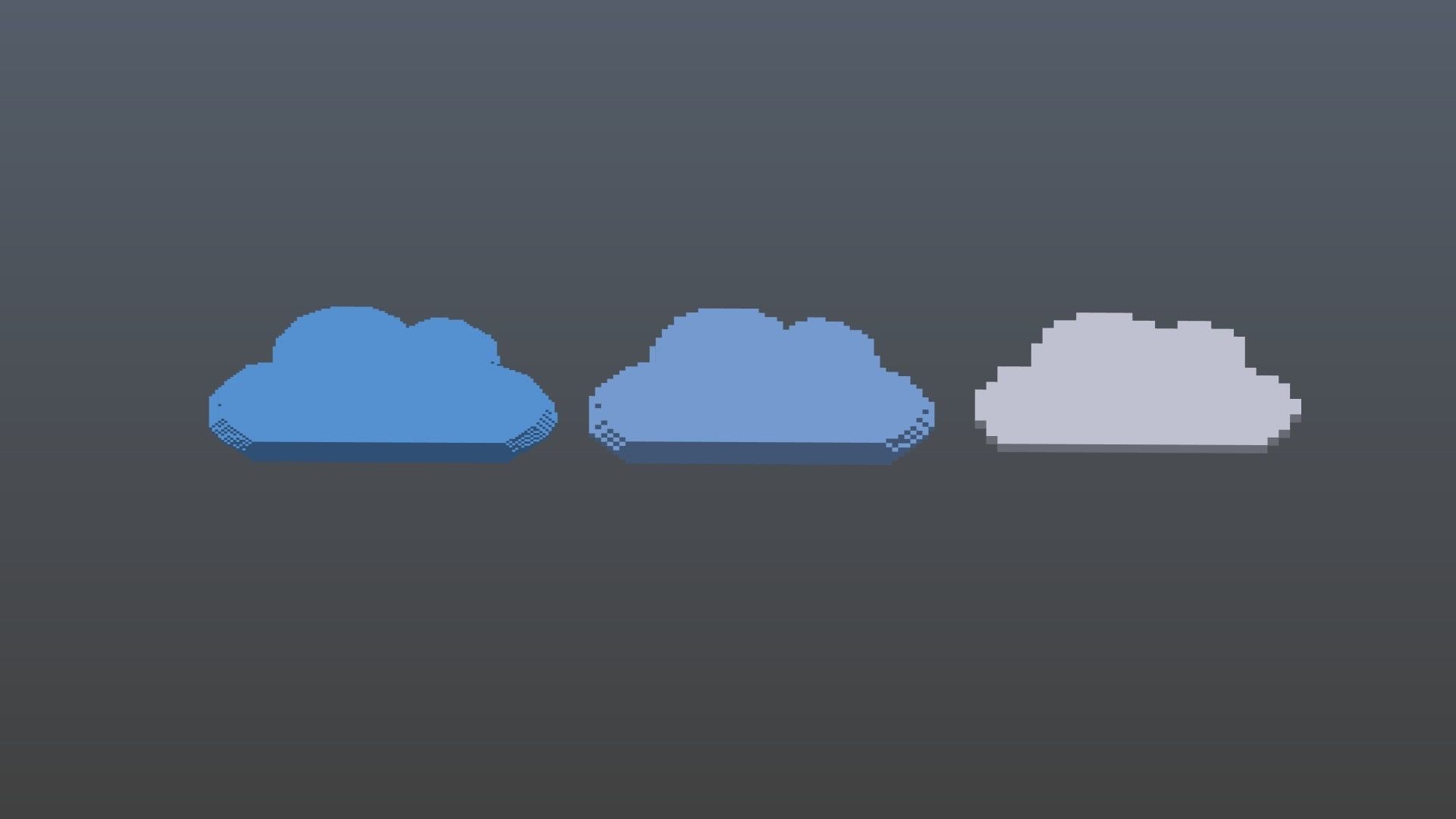 Cloud symbols voxel 3D model_8